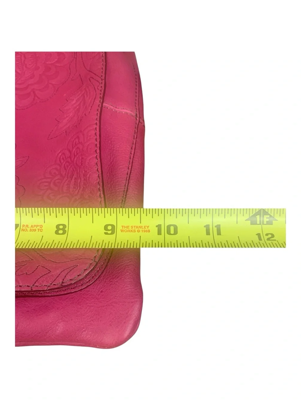 Fossil Pink Floral Embossed Crossbody Bag 100%‎ Leather Everyday Travel